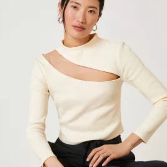 Anthropologie Tops - GUC- Anthropologie & English Factory Ivory Cut-Out Top, Size XL